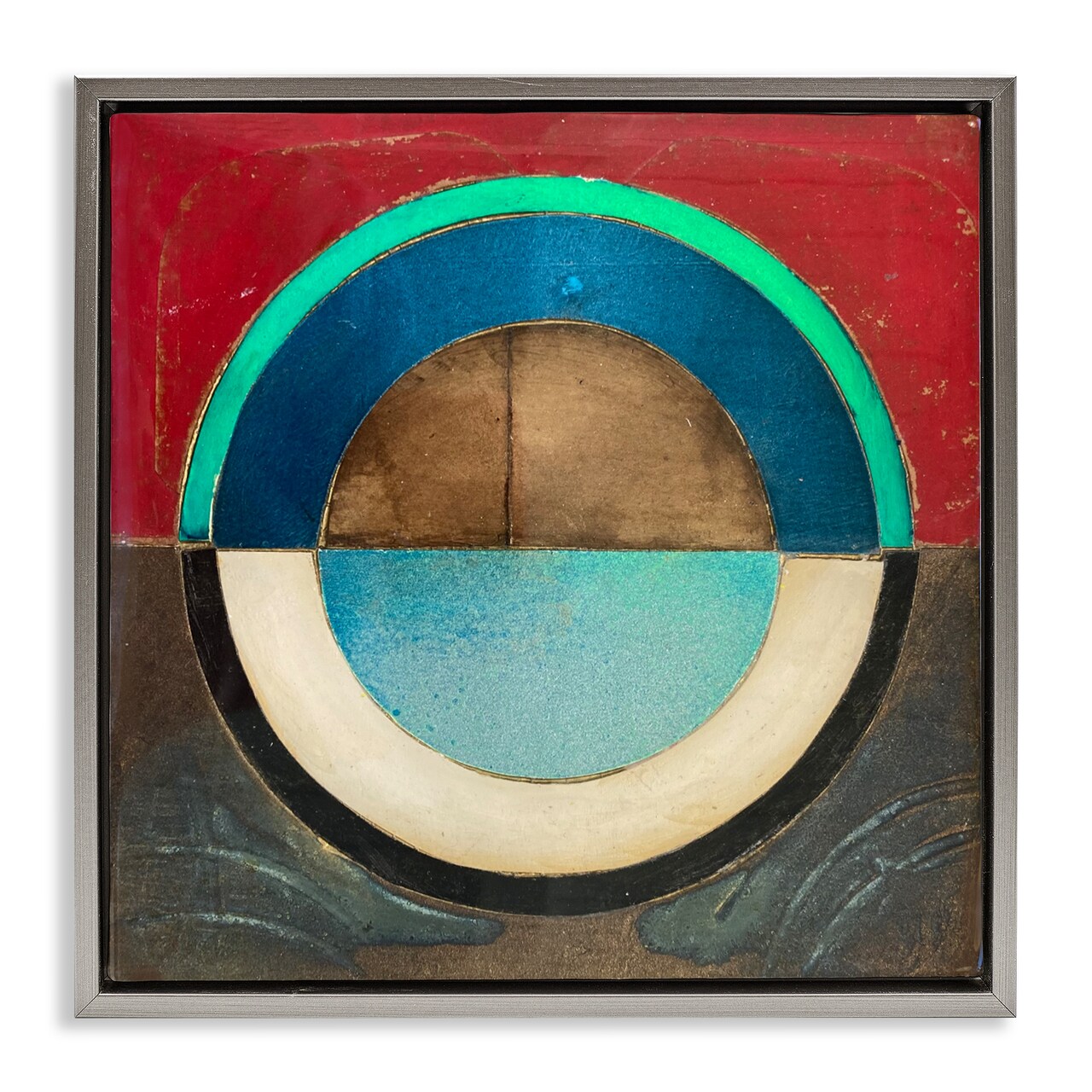 Stupell Industries Round Distressed Circle Floating Frame, design by Matthew Finger
